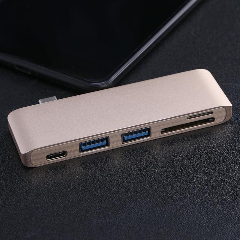 5 in 1 Type-C hub USB 3.1 to USB3.0+ Micro USB+ Card Reader Adapter Hub for Macbook for Chromebook pixel for Surface Pro 4 - ebowsos
