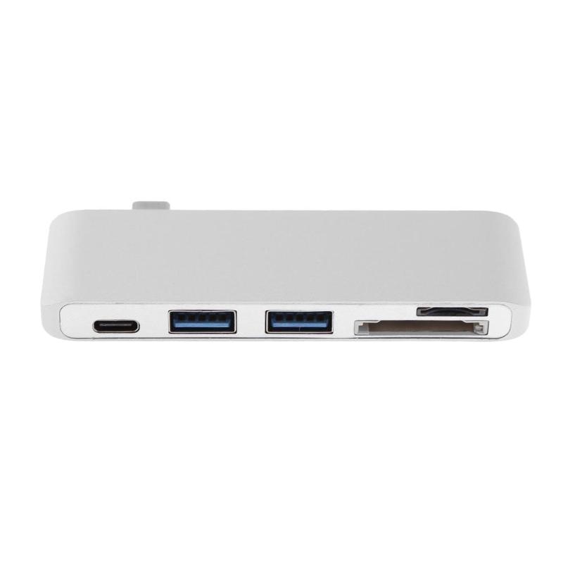 5 in 1 USB-C Type-C Hub OTG Multi USB-C Splitter TF / SD Card Read+Micro USB Power Port Adapter for Macbook Air Pro - ebowsos