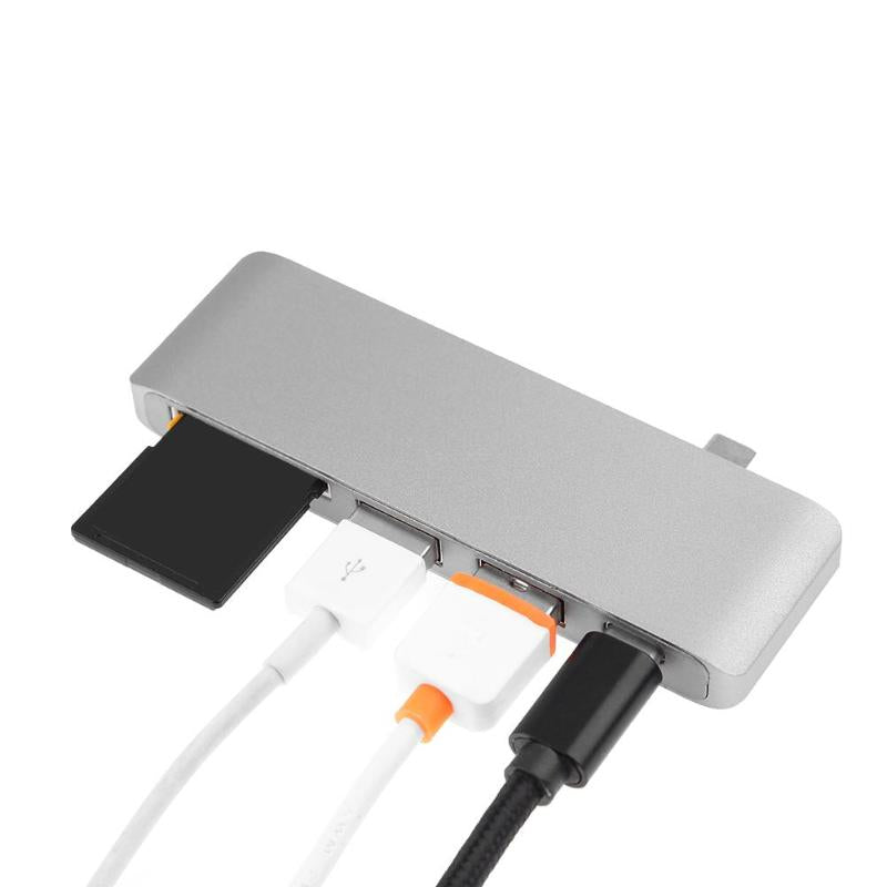 5 in 1 USB-C USB Type-C Hub OTG Multi USB-C Splitter+Micro USB Power Port for Macbook Air Pro for MicroSD/TF / SD / MMC Card - ebowsos