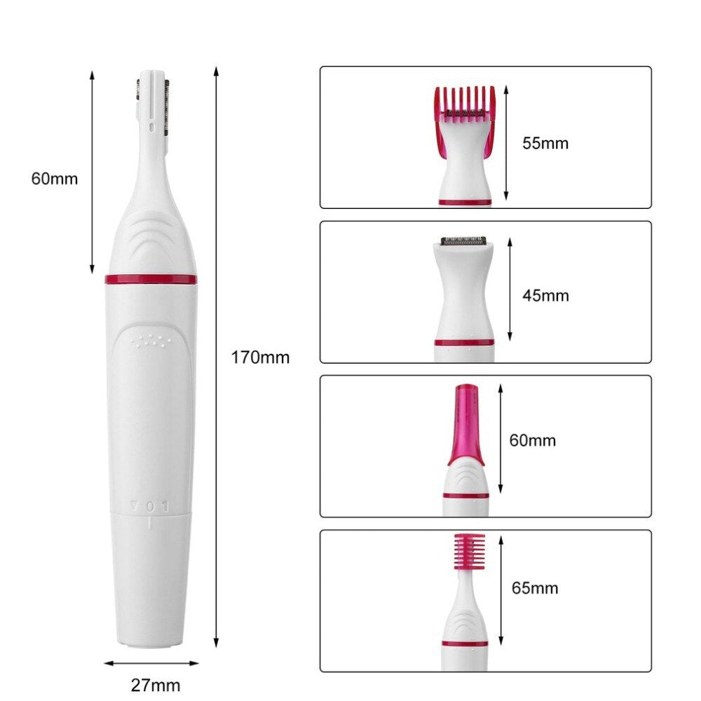 5 in 1 Women Hair Removal Electric Shaping Female Shaving Machine Mini Shaver Trimmer Razor for Eyebrow Underarm removal - ebowsos