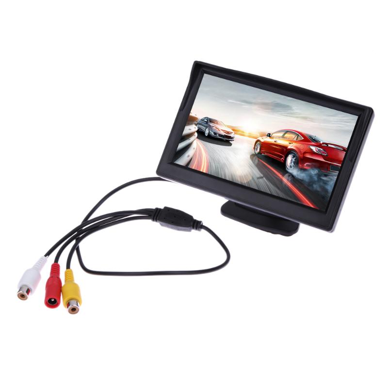 5 inch TFT LCD Rear View Display Monitor + Waterproof Night Vision Reversing Backup Rear View Camera Car Styling Car Monitors - ebowsos