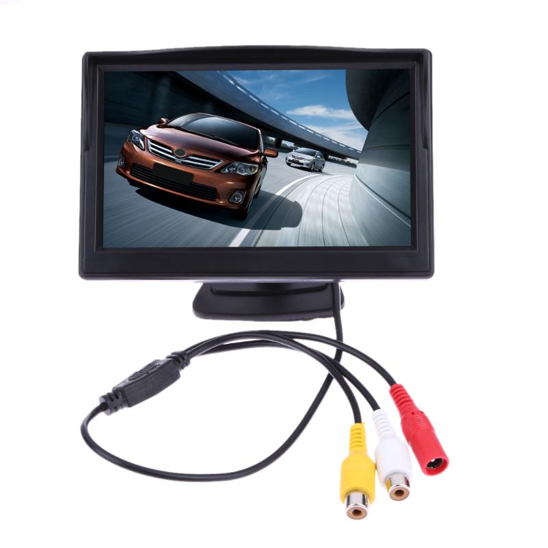 5 inch TFT LCD Rear View Display Monitor + Waterproof Night Vision Reversing Backup Rear View Camera Car Styling Car Monitors - ebowsos