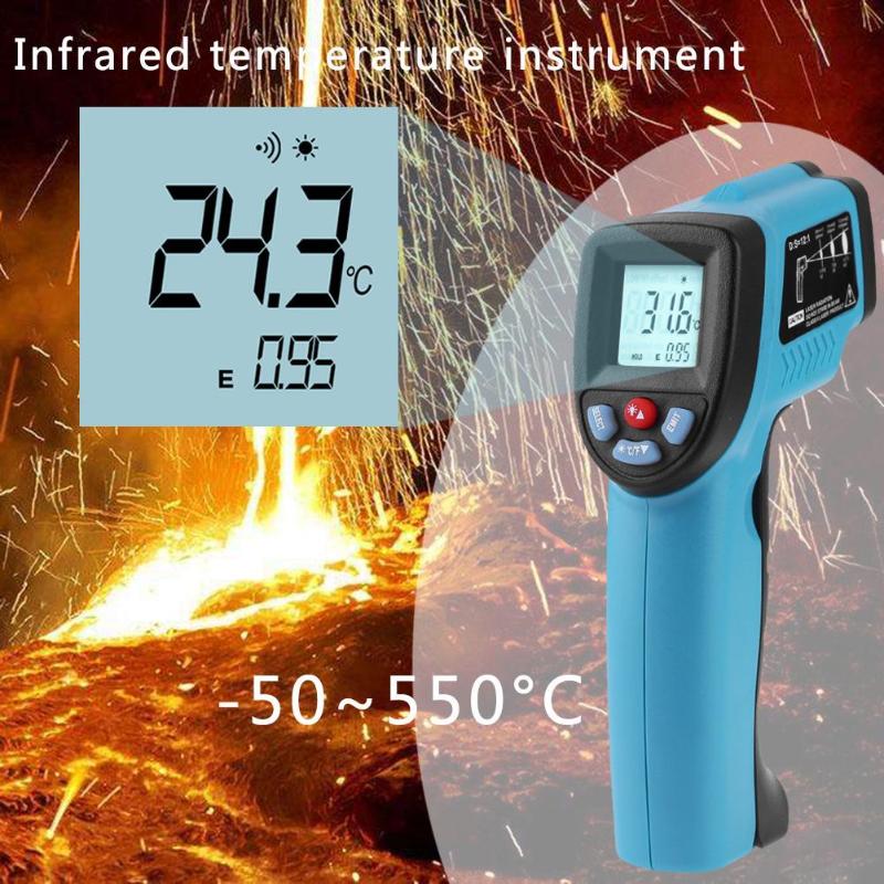 50-550 Degree Non-contact Digital Infrared Forehead Thermometer LCD IR Laser Point Gun Temperature Baby Adult Meter Pyrometer - ebowsos