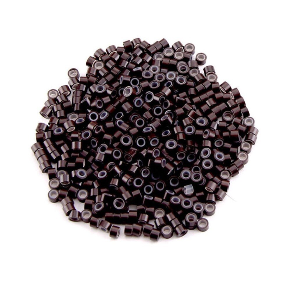 500 Pcs 5mm Hair Silicone Micro Ring Silicone Lined Micro Rings Links Beads for Feather and Human Hair Extensions - ebowsos