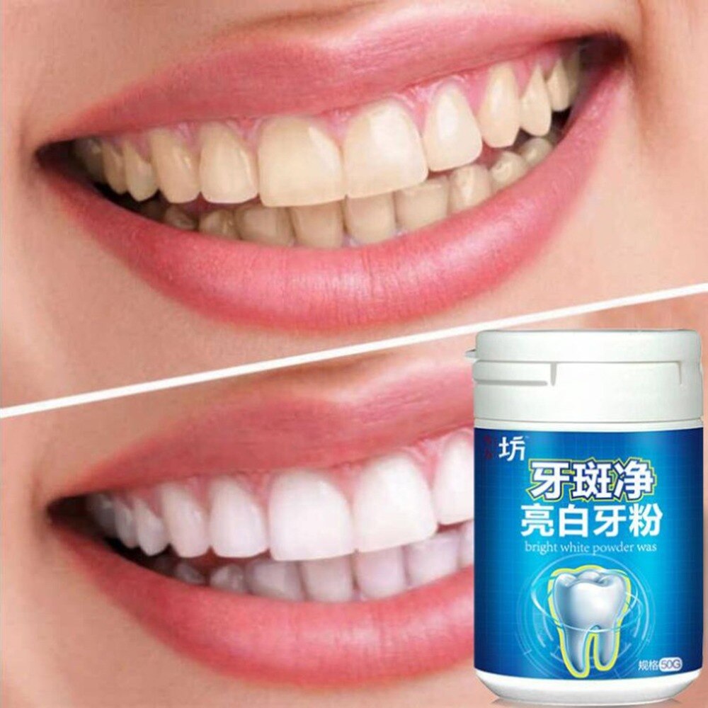 50G Teeth Whitening Dental Portable Tooth Brushing Powder Oral Hygiene Cleaning Teeth Removal Stains Powder - ebowsos