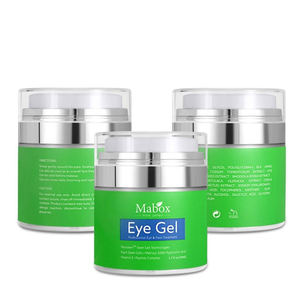 50ML Eye Gel Anti-Wrinkles Fine Lines Dark Circles Remover Puffiness and Bags With Hyaluronic Acid Refreshing Eye Cream - ebowsos