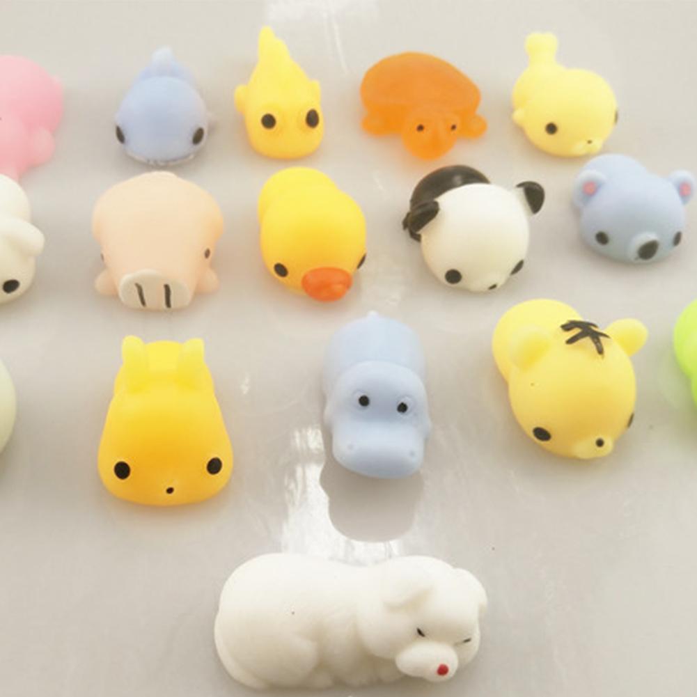 50Pcs Mini Soft Squishy kawaii Toy Fidget Hand Squeeze Pinch Phone Cat Stress Reliever Decor animal Squishy Toys-ebowsos