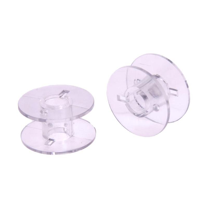 50Pcs Universal Plastic Sewing Spool Transparent Empty Bobbins Spool Empty Clear Bobbins Spool for Brother Singer Sewing Machine - ebowsos