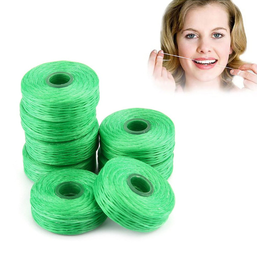 50m Bamboo Charcoal Dental Flosser Cleaning Mint Flavor Toothpick Flosser Dental Cleaning Teeth Floss Stick White - ebowsos