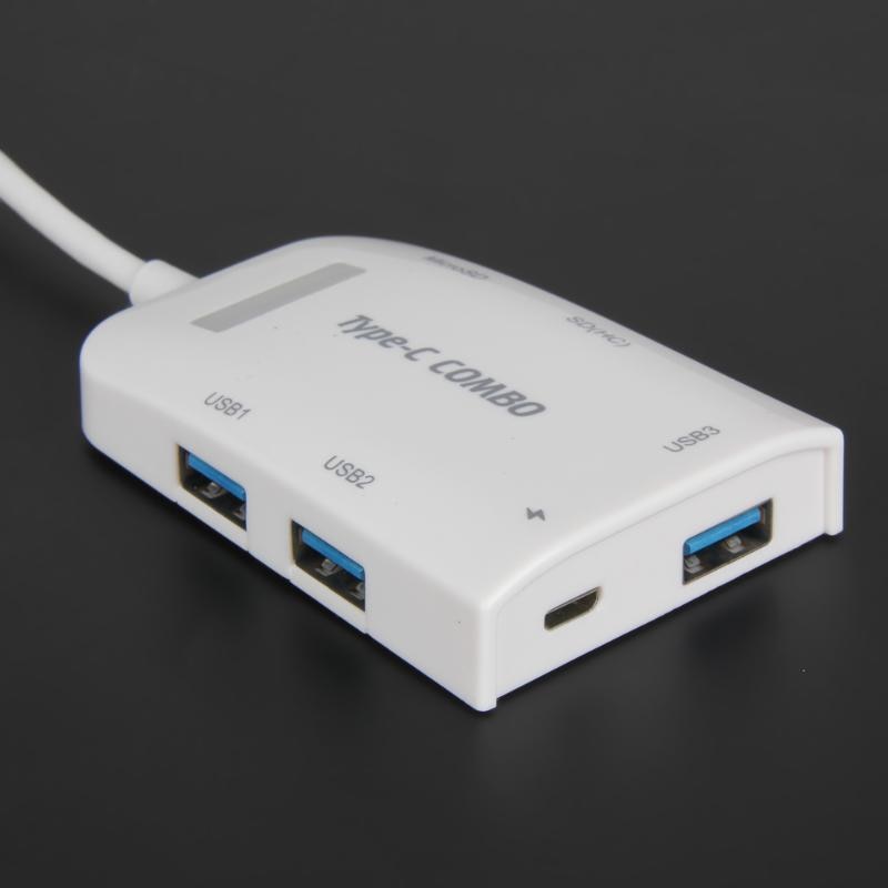 5Gbps Super Speed USB 3.0 Type-C To 3 Port USB Hub Card Reader Adapter Connector Expand Hub For SD,TF,MicroSD For Phone - ebowsos