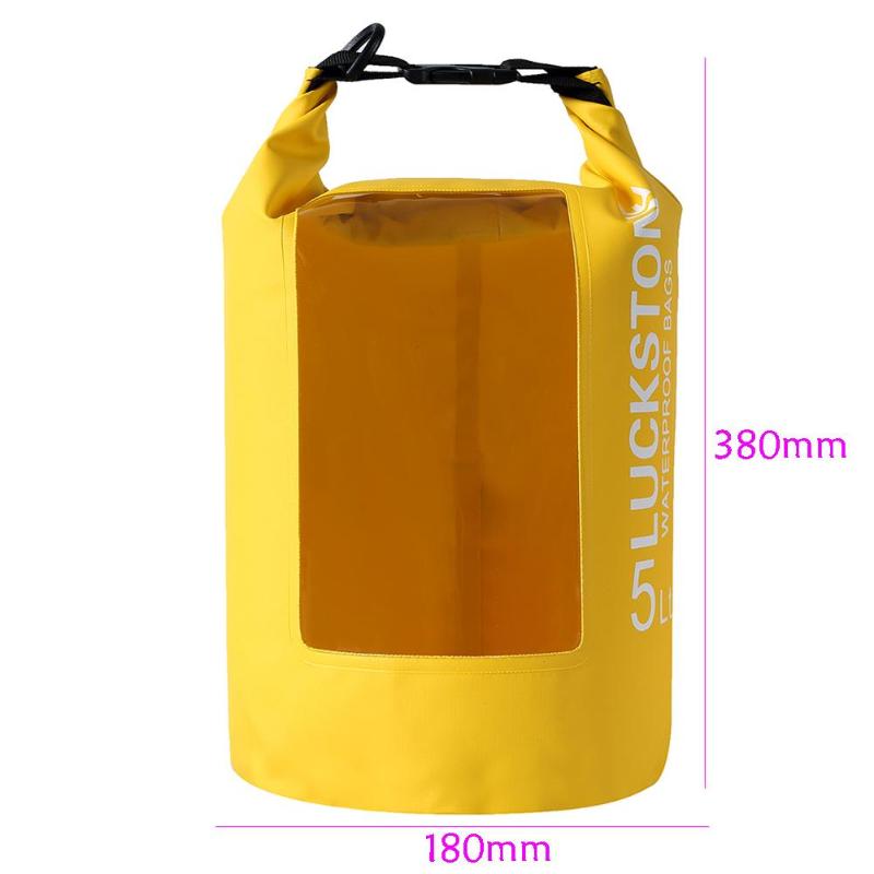 5L/10L/20L Waterproof Bag With Shoulder Strap Transparent Waterproof Bag Outdoor PVC Drift Backpack Outdoor Bag-ebowsos
