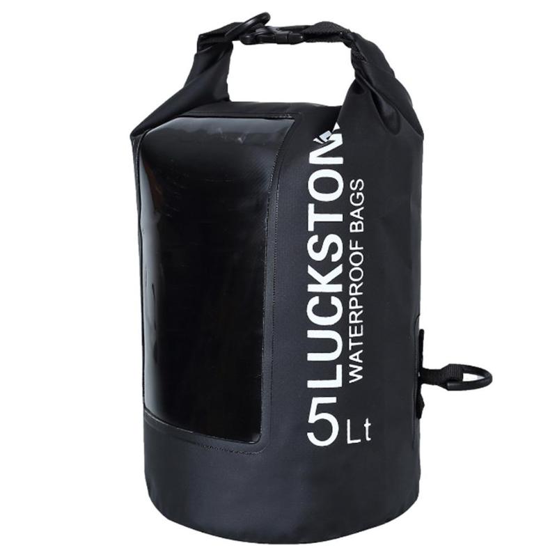 5L/10L/20L Waterproof Bag With Shoulder Strap Transparent Waterproof Bag Outdoor PVC Drift Backpack Outdoor Bag-ebowsos