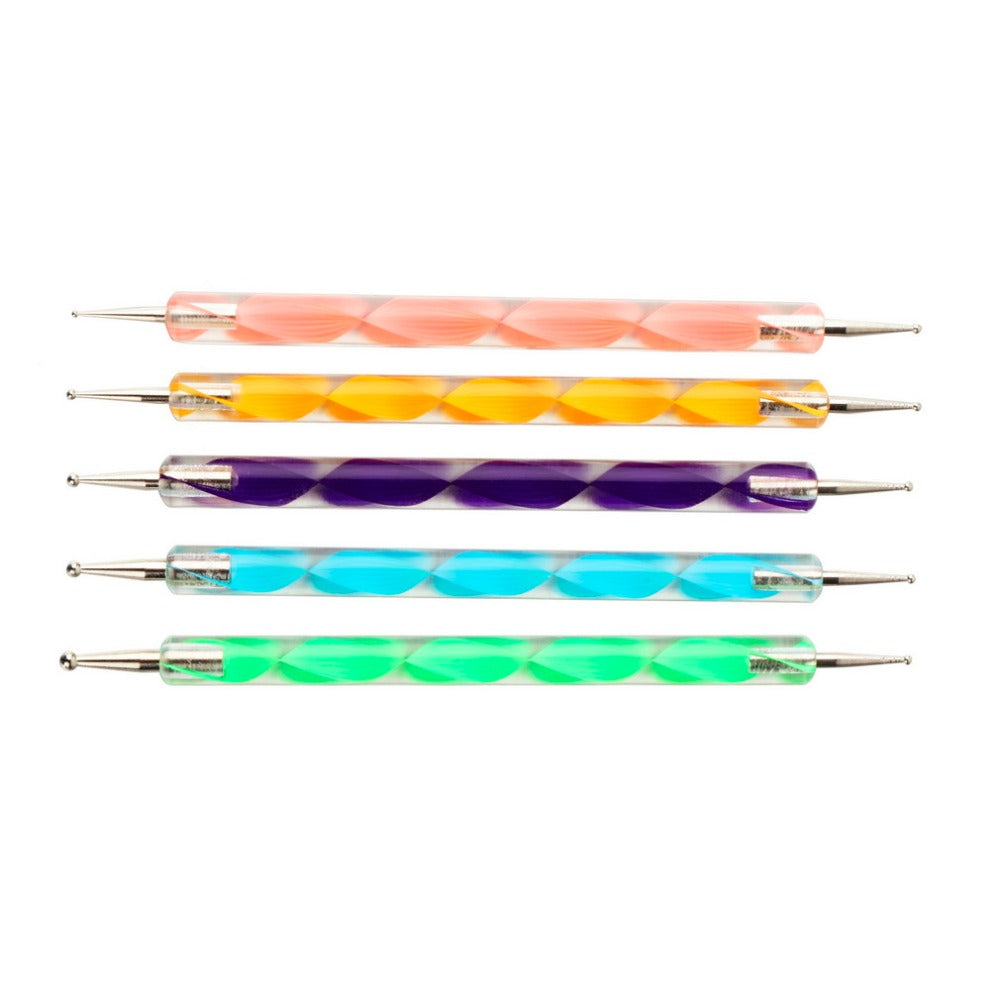 5Pcs/Set High Quality Two-Way Dotting Pen Marbleizing Painting Tool Nail Art Dot Set Drop Shipping Wholesale - ebowsos