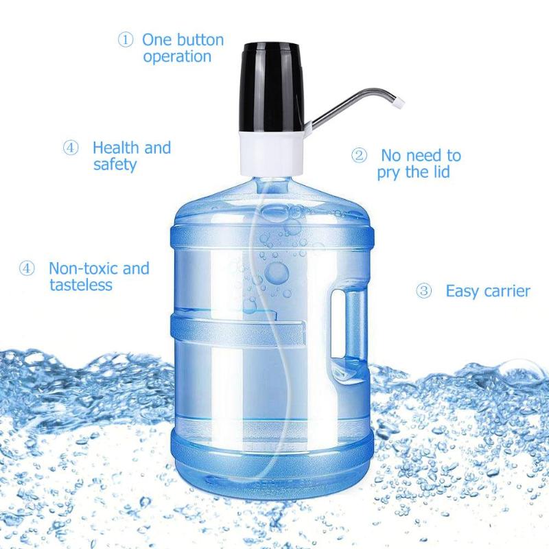5W New USB charging electric pump travel outdoor electric drink food grade silicone Drinking Water Bottles mineral water bucket - ebowsos