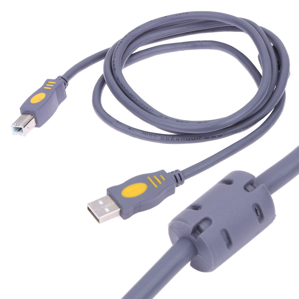 5ft/1.5m 1.5 Meters New USB 2.0 A Male to B Male Printer Cable Color Grey Certified Cable - ebowsos