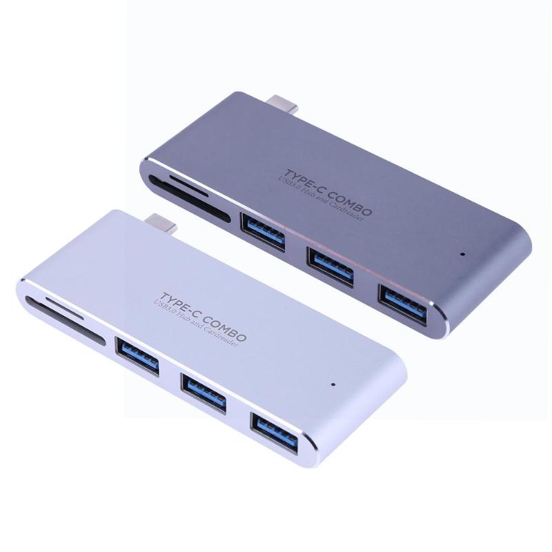 5in1 Type-C Hub Splitter USB 3.1 Combo SD/TF Card Reader Adapter Memory Cardreader for Macbook Phone Laptop Notebook Tablet PC - ebowsos