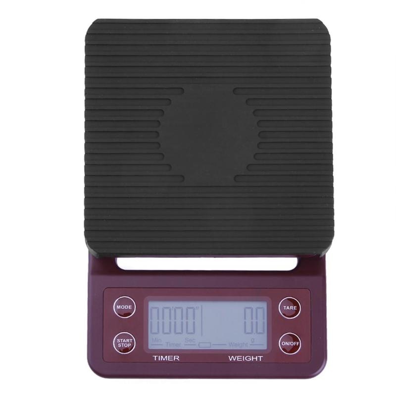 5kg/0X15g LCD Digital Coffee Weighing Scale Home Kitchen Bar Timer Balance - ebowsos