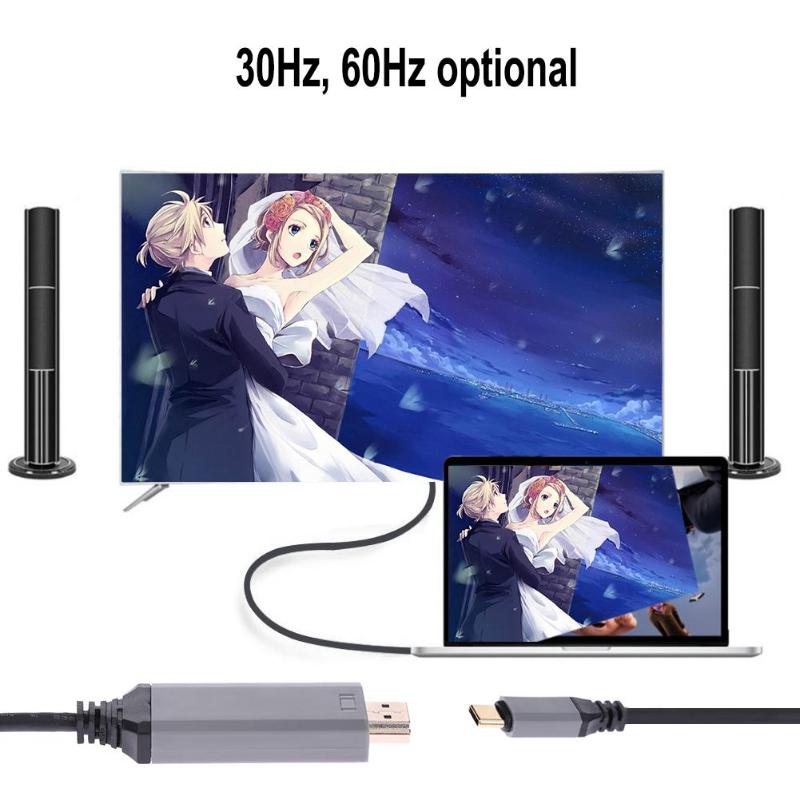 5m/16.4ft USB-C to HDMI 4K Cable Adapter for Huawei Mate10 Pro MackBook 4K 30Hz/60Hz Cable Adapter For Samsung Huawei Phone New - ebowsos