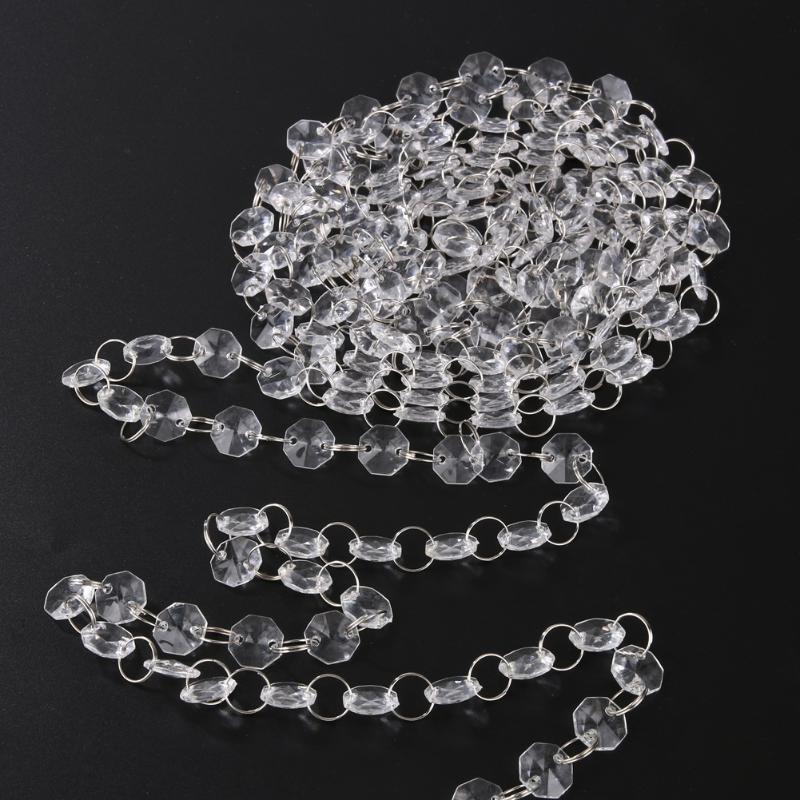 5m Acrylic Crystal Octagonal Beads Curtain Bead Pendant Lighting decoration - ebowsos