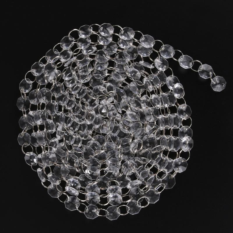 5m Acrylic Crystal Octagonal Beads Curtain Bead Pendant Lighting decoration - ebowsos