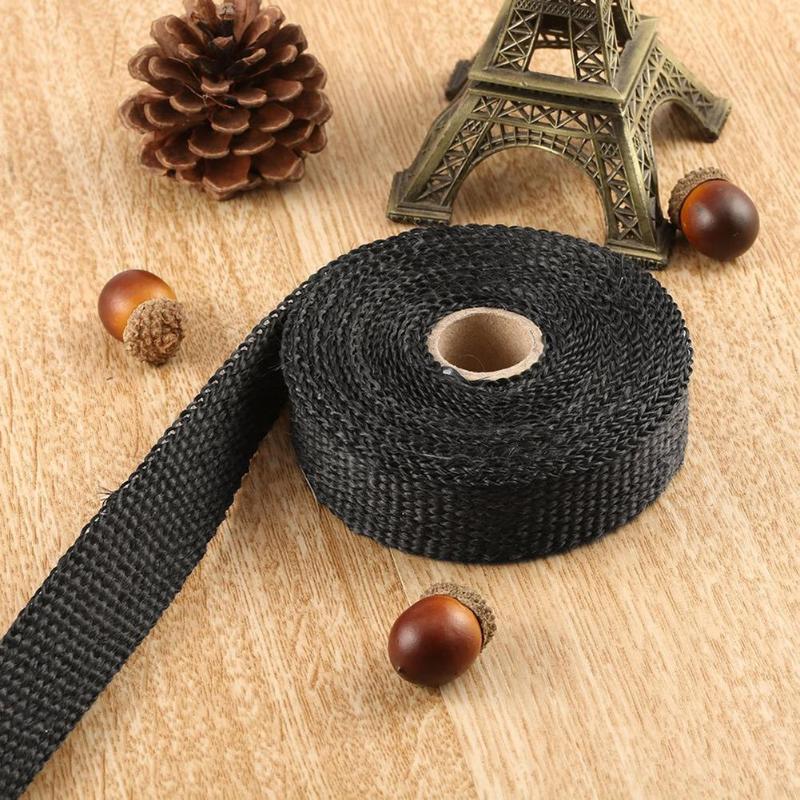 5m Thermal Exhaust Tape Exhaust Pipe Wrap Header Heat Resistant Cloth for Car Motorcycle Exhaust System High Quality Cloth New - ebowsos