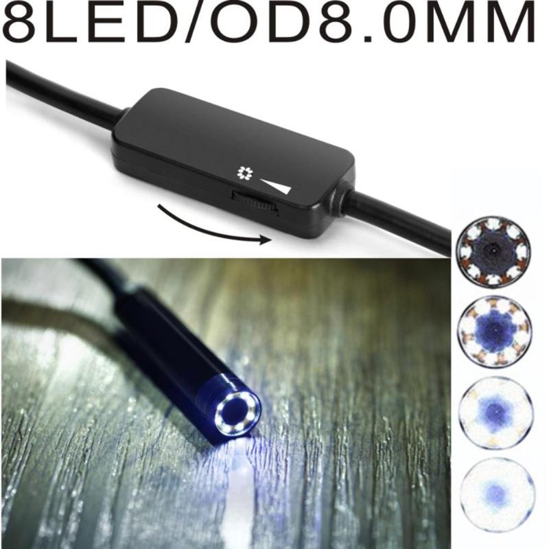 5m USB Endoscope Camera HD 1200P 2MP 8mm 8 LED Lens Wireless Wifi Borescope Video Inspection for iOS with Charging Cable - ebowsos