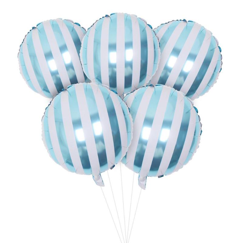 5pcs Circular Stripe Adhesive Seal Aluminum Foil Film Inflatable Balloons - ebowsos