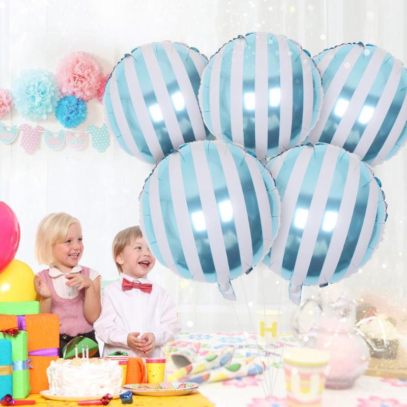 5pcs Circular Stripe Adhesive Seal Aluminum Foil Film Inflatable Balloons - ebowsos