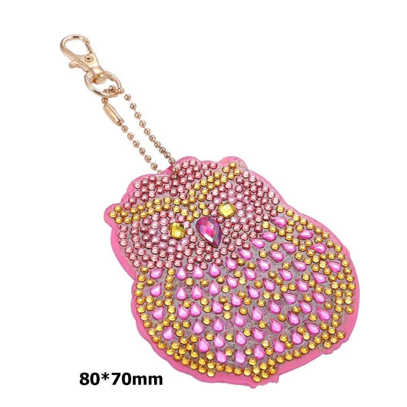 5pcs DIY Full Drill Keychain Special Shaped Diamond Painting Cute Owl Keychain Pendants Home Decoration Essential Supplies - ebowsos