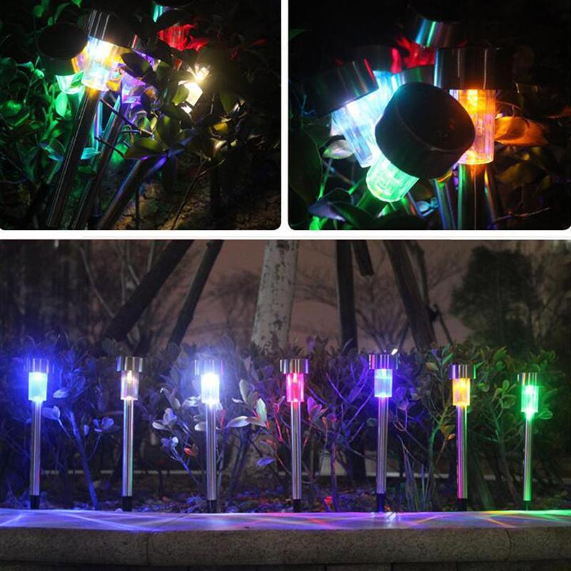5pcs LED Solar Lights IP65 Waterproof Landscape Yard Lights Stainless Steel Garden Decoration Lamps - ebowsos