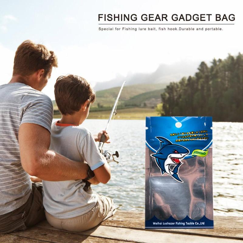 5pcs PVC Soft Fishing Lure Bait Storage Bag Self Seal Zipper Packaging Case-ebowsos