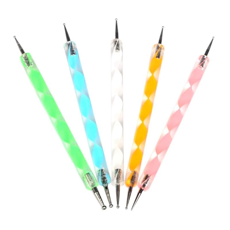 5pcs Pottery Clay Ball Styluses Tools Polymer Clay Sculpture Dotting Tool - ebowsos