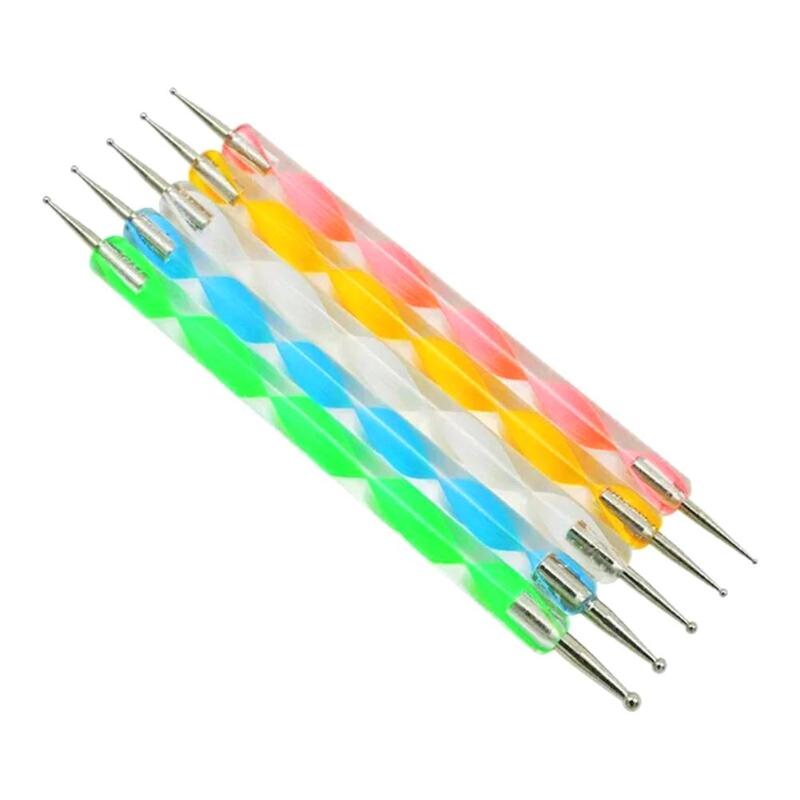5pcs Pottery Clay Ball Styluses Tools Polymer Clay Sculpture Dotting Tool - ebowsos