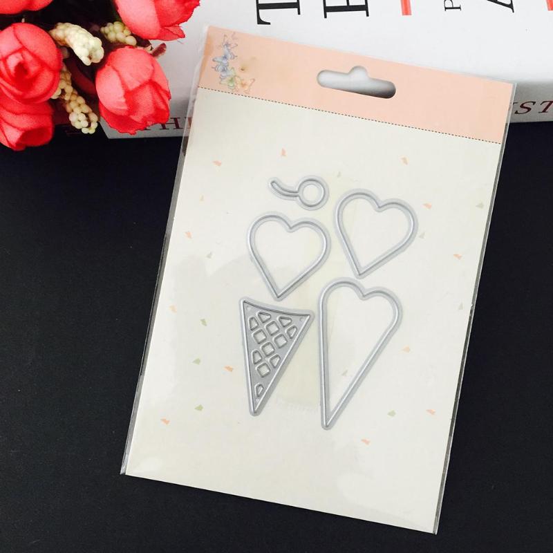 5pcs/set Ice Cream DIY Metal Embossing Cutting Dies Stencils Scrapbook Card - ebowsos