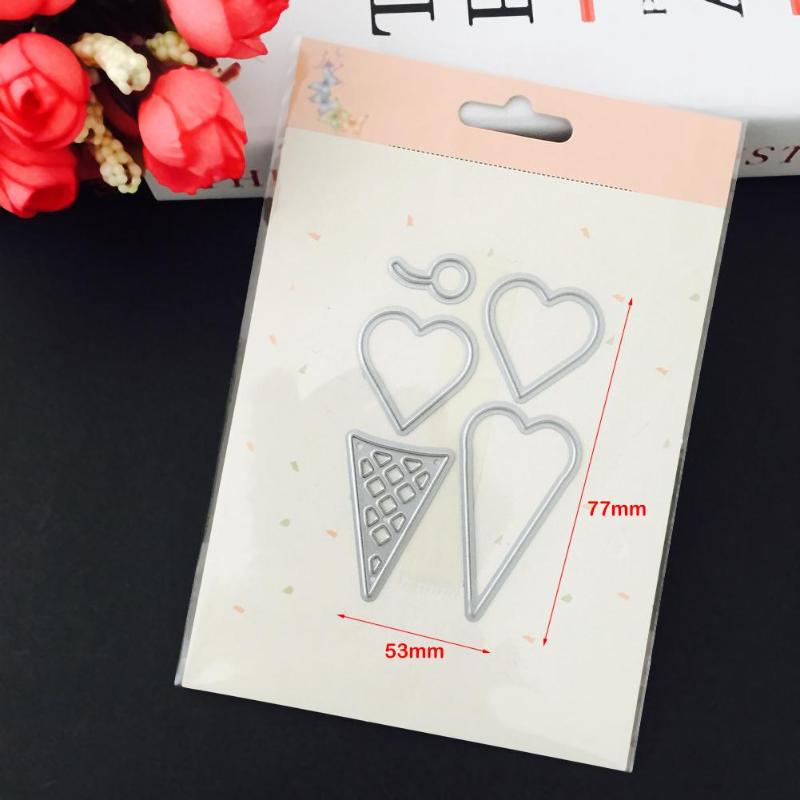 5pcs/set Ice Cream DIY Metal Embossing Cutting Dies Stencils Scrapbook Card - ebowsos