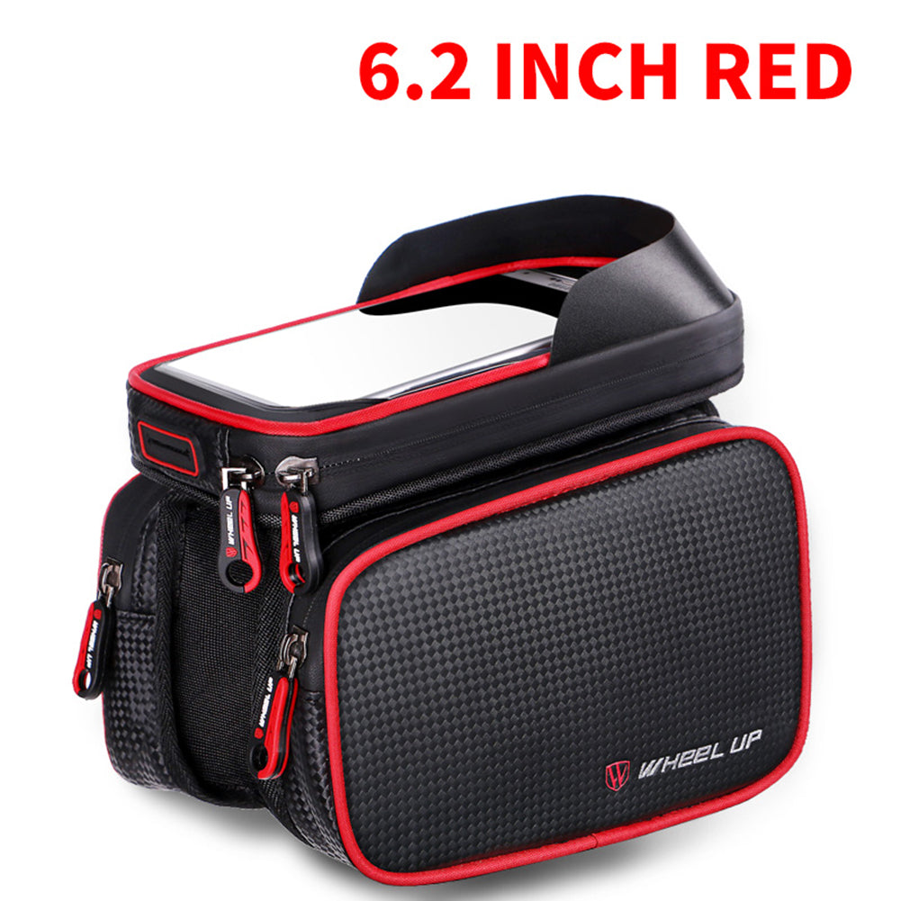 6.2 Inch Bicycle Front Tube Bags Phone Touch Screen MTB PU Waterproof Bike Cycling Beam Saddle Bag Mountain Bike Accessories-ebowsos