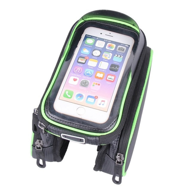 6.2 Inch Bicycle Front Tube Bags Phone Touch Screen MTB PU Waterproof Bike Cycling Beam Saddle Bag Mountain Bike Accessories-ebowsos
