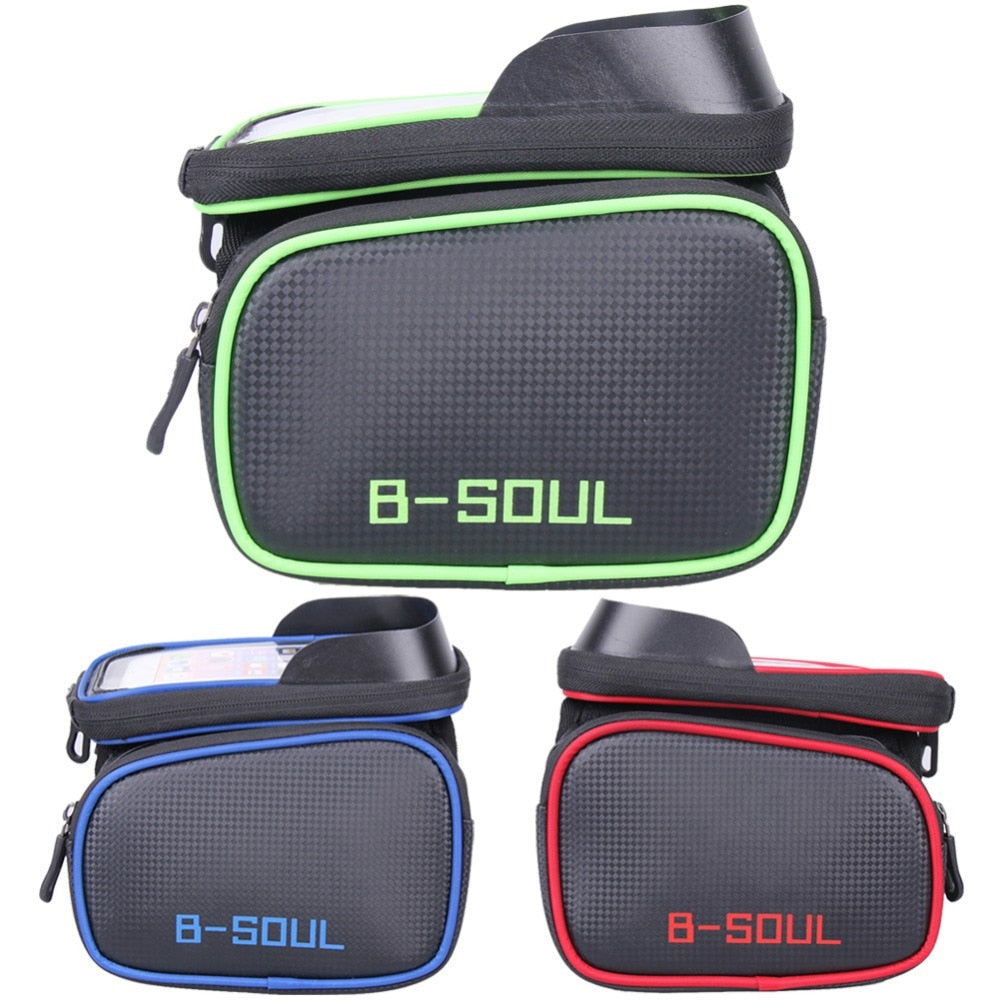 6.2 Inch Bicycle Front Tube Bags Phone Touch Screen MTB PU Waterproof Bike Cycling Beam Saddle Bag Mountain Bike Accessories-ebowsos