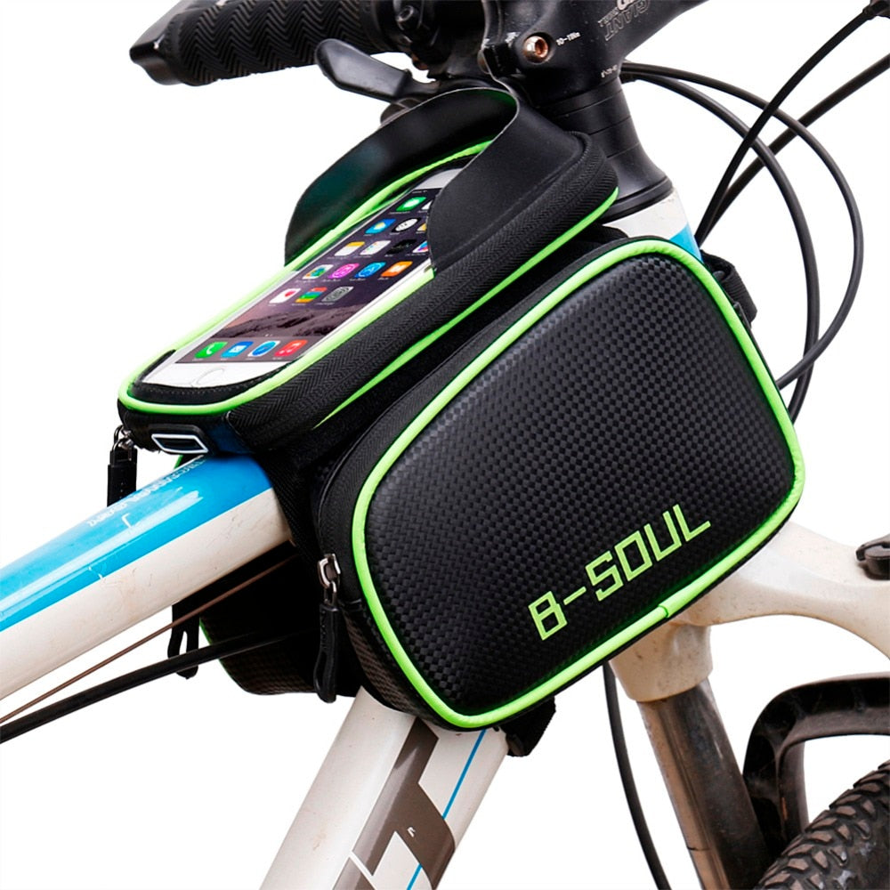 6.2 Inch Bicycle Front Tube Bags Phone Touch Screen MTB PU Waterproof Bike Cycling Beam Saddle Bag Mountain Bike Accessories-ebowsos