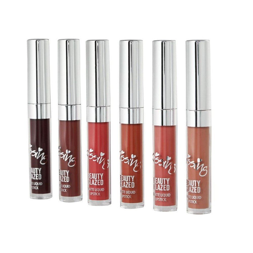 6 Colors Lip stick Beauty Glazed Sets Clear Lip sticks Matte Glitter Liquid Lipstick Long Lasting Waterproof - ebowsos
