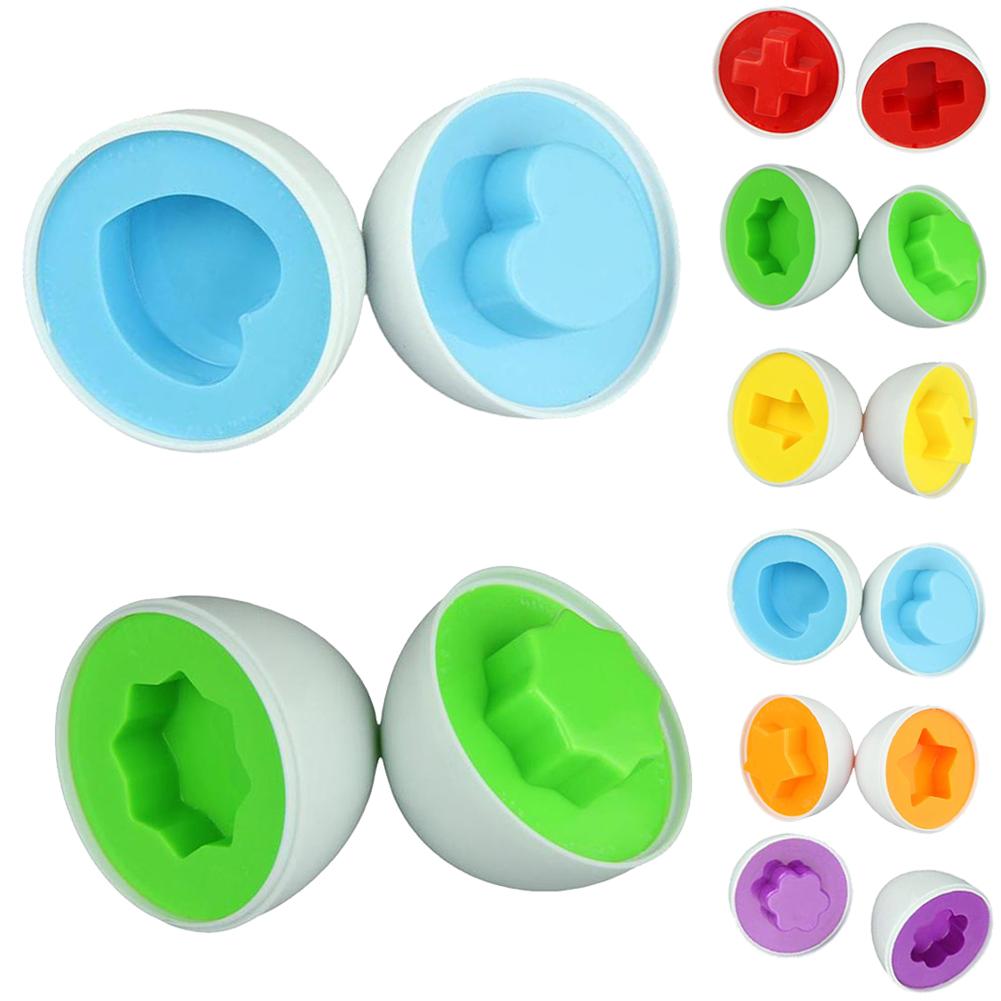 6 Egg/Set Learning Education toys Mixed Shape Wise Pretend Puzzle Smart Baby Kid Learning Toys Tool Hot Sale-ebowsos