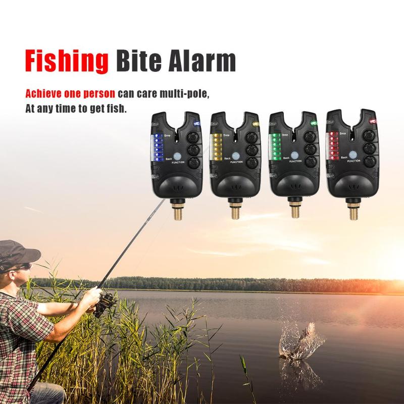 6 LED Indicator Fishing Bite Alarm Waterproof Adjustable Volume Sensitivity Sound Fish Bite Alarm for Carp Fishing Tackle Pesca-ebowsos