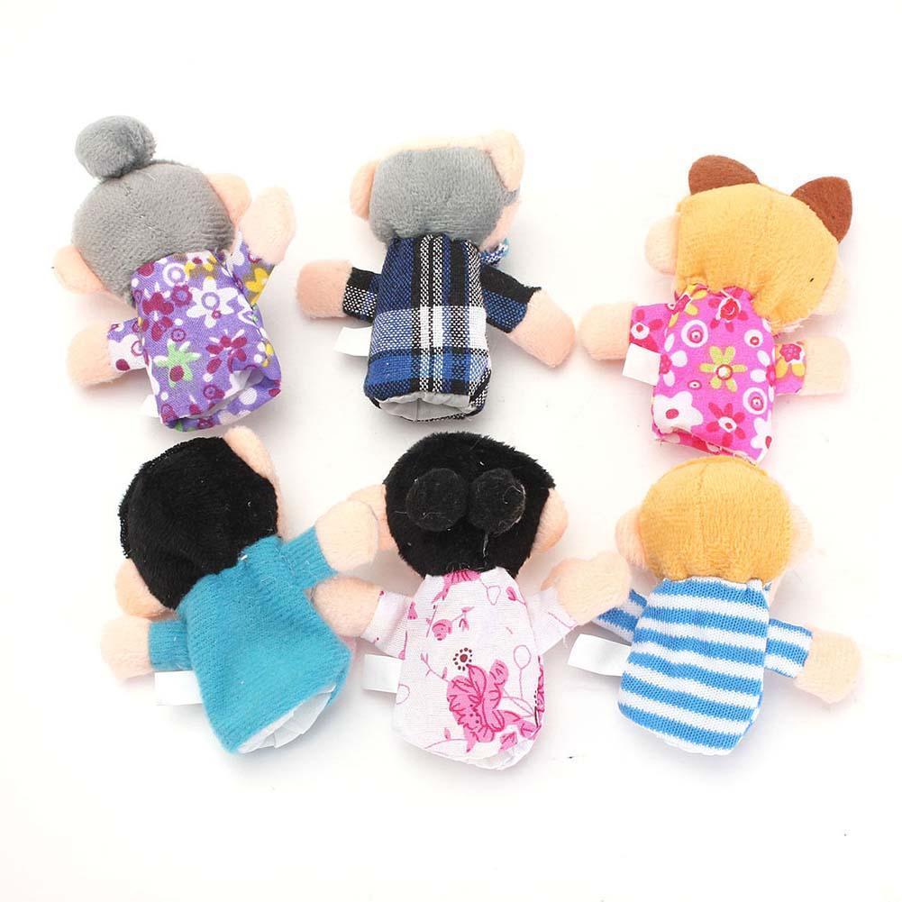 6 Pcs Baby Plush Toy Finger Puppets Family Group Tell Story Props People Doll Hand Puppet Kids Toys Children Gift Dropshipping-ebowsos