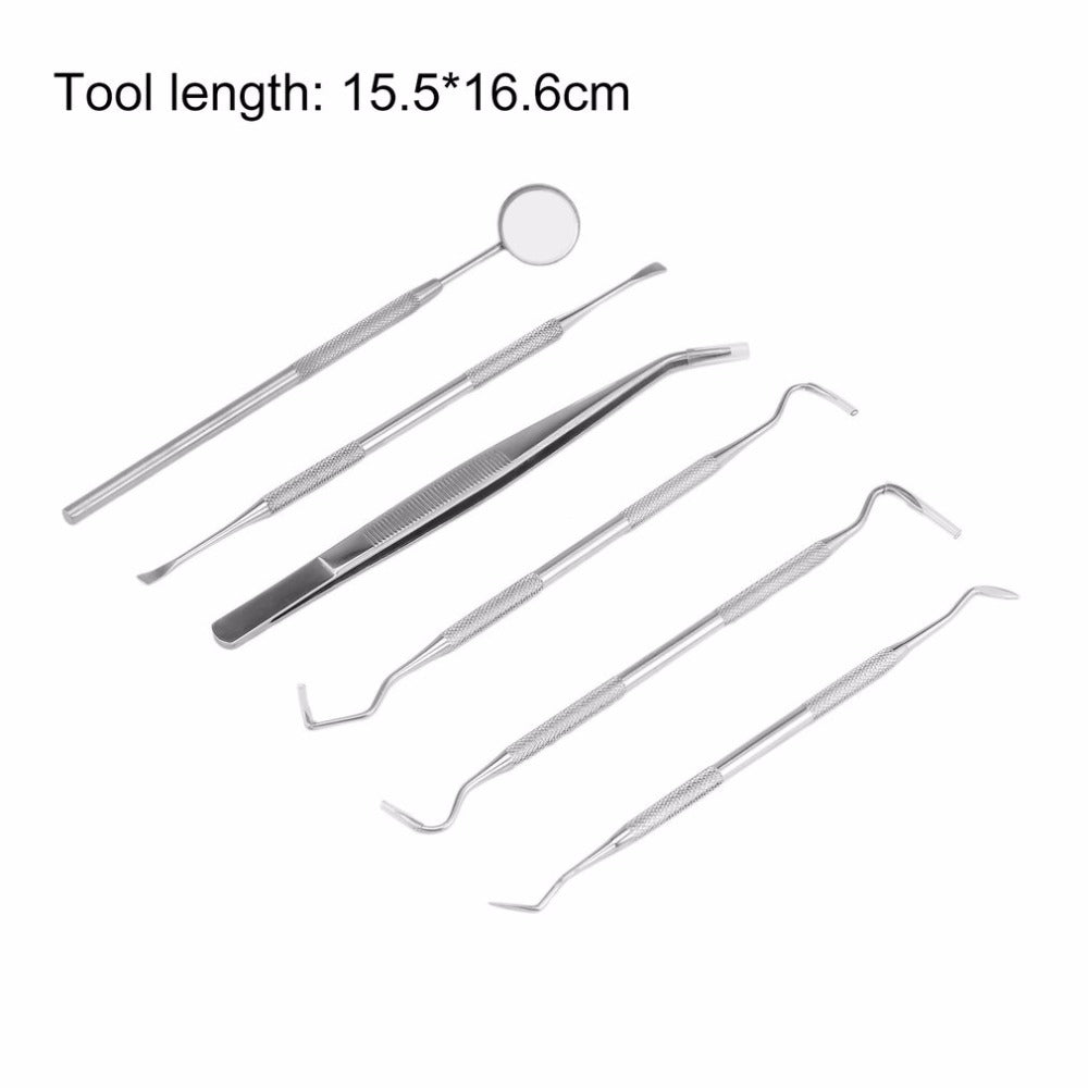6 Pcs/set High Quality Stainless Steel Dental Lab Kit Professional Dentist Surgical Wax Carving Teeth Tool Set With Bag - ebowsos