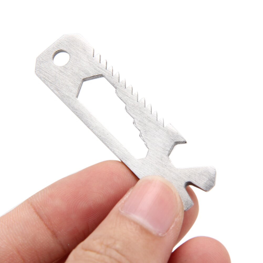 6 in 1 EDC Pocket Survival Tool Camping Screwdriver Bottle Opener Ruler Saw Keychain EDC Outdoor Tools-ebowsos