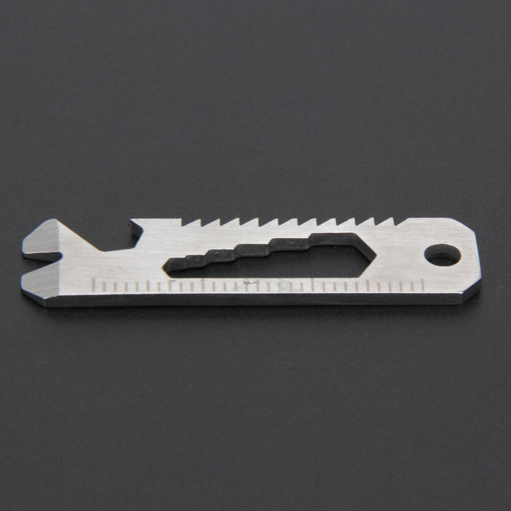 6 in 1 EDC Pocket Survival Tool Camping Screwdriver Bottle Opener Ruler Saw Keychain EDC Outdoor Tools-ebowsos