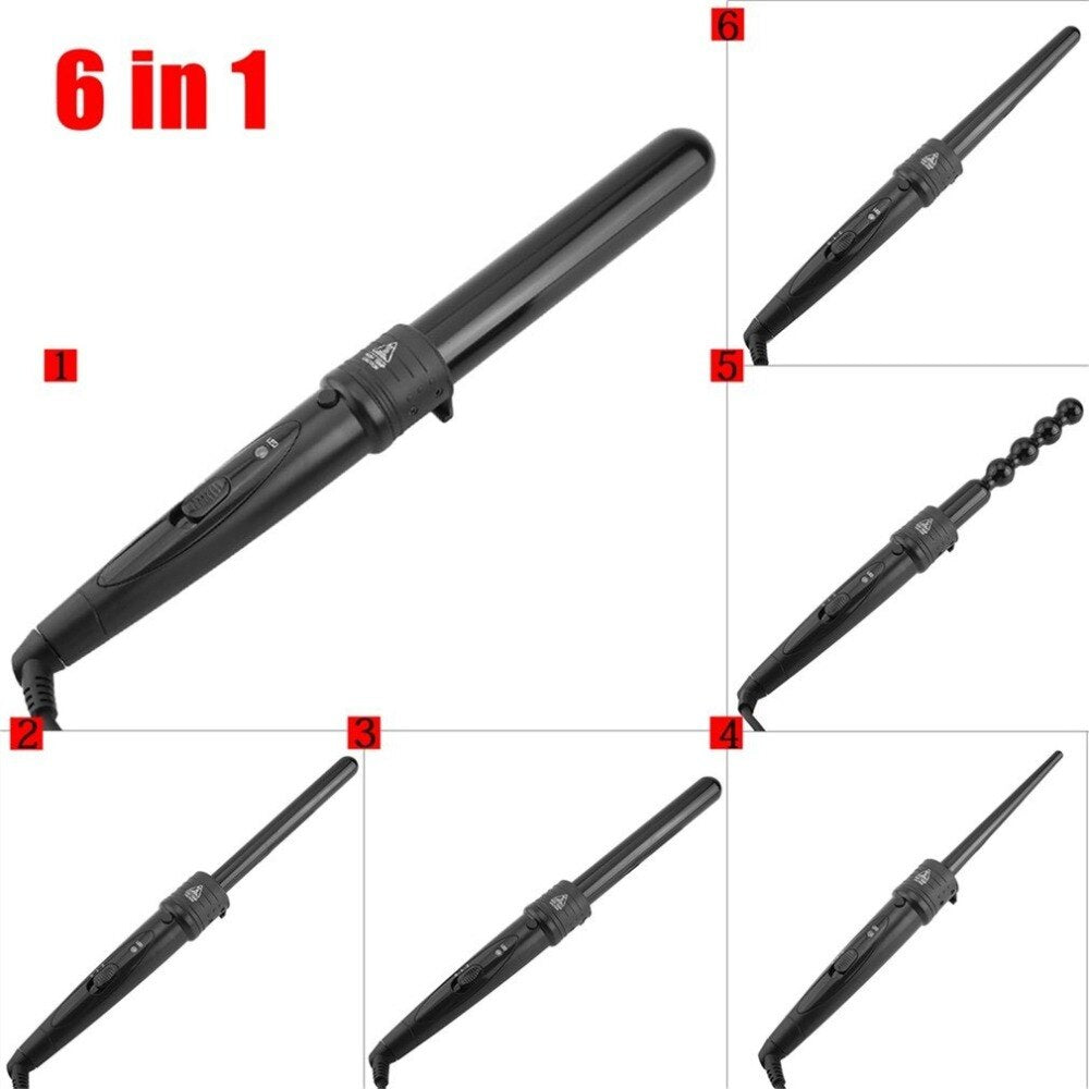 6-in-1 Professional Hair Curler Electric Hair Straightener Ceramic Curling Iron Instant Heating Up Hair Care Hair Styling Tool - ebowsos