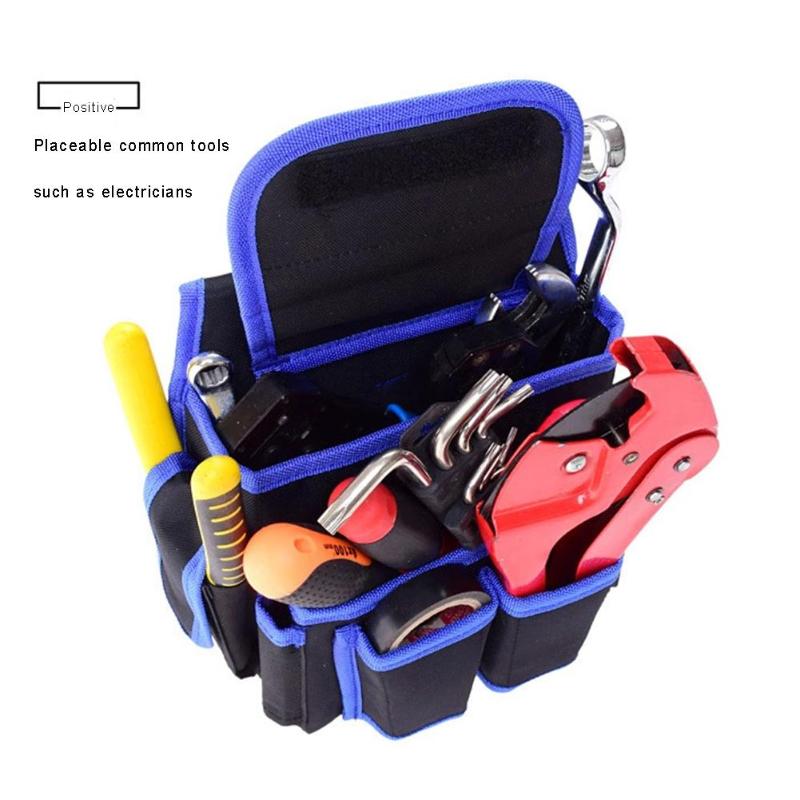 600D Oxford Cloth Adjustable Electricians Waist Pack Pouch Storage Tool Bag Large Capacity Bag Tools - ebowsos