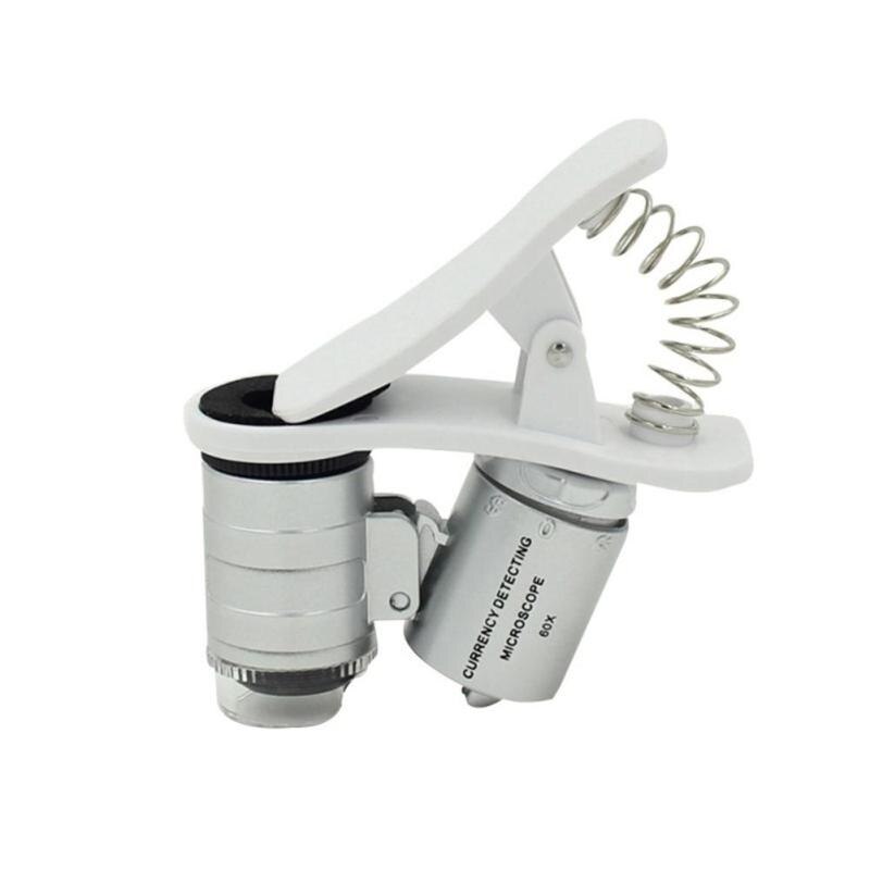 60X Universal Mobile Phone Clip LED Microscope Macro Lens Magnifier Micro Camera Clip LED Lenses For iPhone SE 5S 6S Plus - ebowsos