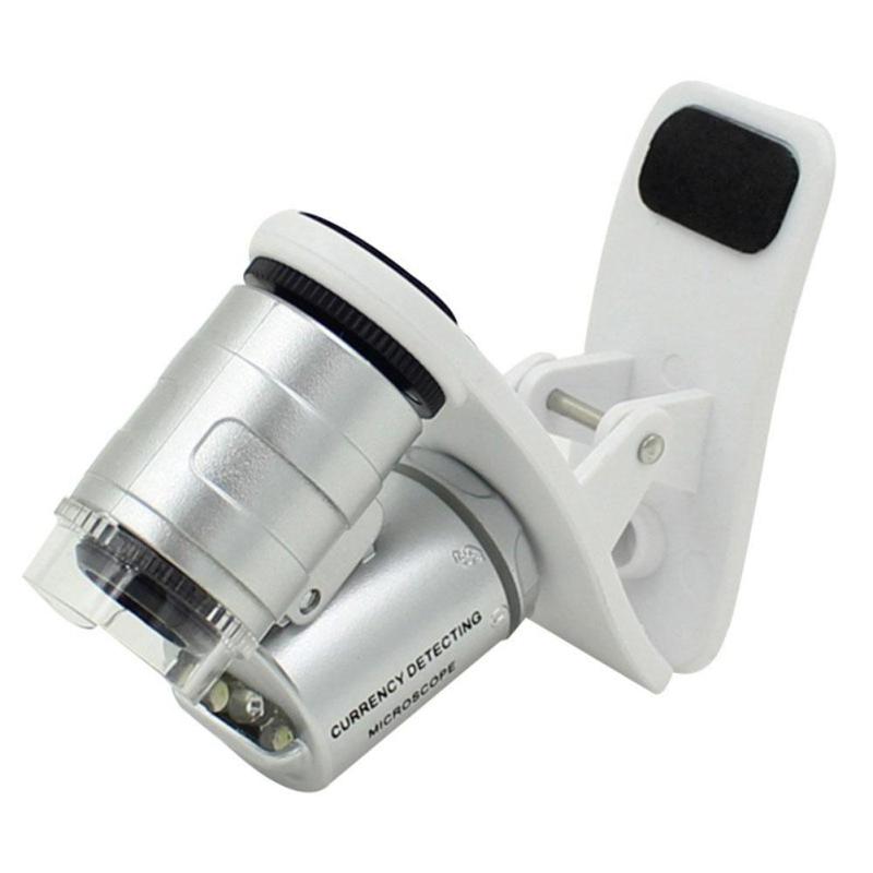 60X Universal Mobile Phone Clip LED Microscope Macro Lens Magnifier Micro Camera Clip LED Lenses For iPhone SE 5S 6S Plus - ebowsos